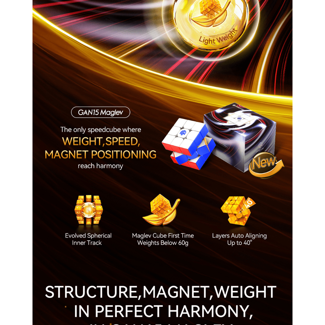 [Pre Order] - Gan 15 magnetic 3x3 speedcube Maglev UV